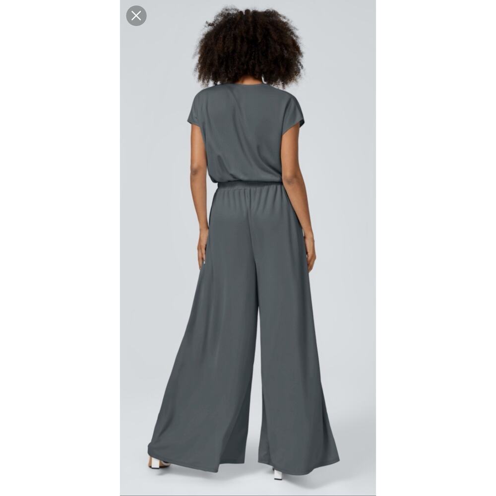 Halara Sz Large L Jumpsuit Dark Gray Waffle Knit - Picture 2 of 9